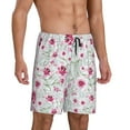 thumbnail image 2 of Pofeuu Lilies Flowers Print Men's Soft Woven Elastic Waistband Sleep Pajama Short-X-Large, 2 of 6