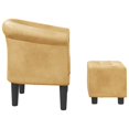 thumbnail image 2 of vidaXL Tub Chair with Footstool Gold Faux Leather, 2 of 5
