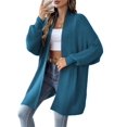 thumbnail image 3 of Women'S Fall Winter Solid Color Casual Oversized Long Sleeve Chunky Knit Cardigan Sweater Jacket Peacock Blue One size, 3 of 8