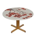 thumbnail image 3 of HAOXIT Christmas Round Tablecloth Tree And Decorative Table Cloth Holiday Washable Polyester Table Cover For Kitchen Dining Room Party Indoor Outdoor Home Decor 54-58, 3 of 8
