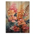 thumbnail image 3 of Designart "Multicolored Ferns composition I" Floral & Botanical Print on Natural Pine Wood, 3 of 5