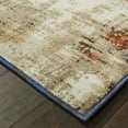 thumbnail image 3 of 2' X 8' Beige Tan Brown Blue Purple Red Orange Gold And Green Abstract Power Loom Stain Resistant Runner Rug, 3 of 6