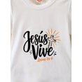thumbnail image 3 of Camiseta gráfica de verano para niña "Jesús es el Camino". Cuello redondo informal, punto elástico en blanco con estampado vibrante. Lavable a máquina. Ideal para el día a día. Camiseta con estampado, 3 of 6