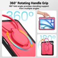thumbnail image 6 of Decase for iPad Air 11-inch M3 (2025) / M2 (2024) Case,Rugged Shockproof Tablet Cover w/ 360° Rotating Hand Strap Foldable Hidden Stand,for iPad Air 11 Inch M3 2025/M2 2024 (Air 7th/6th Gen),Rose, 6 of 9
