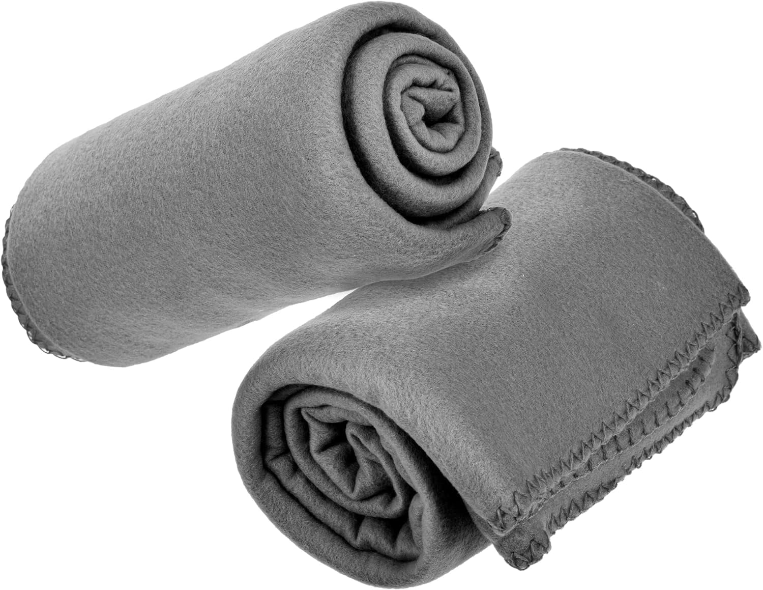 Imperial Home Fleece Blankets Bed, Travel & Throw Blanket Bulk Pack, Gray 12-Pack