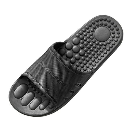 

SEMIMAY Couples Men Shower Room Home Non Slip Breathable Massage Soft Sole Shoes Slipper Comfortable Flat Shoes Black