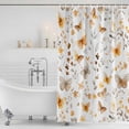 thumbnail image 4 of Orange Floral Spring Waterproof Fabric Shower Curtain,Butterfly Botanical Summer Waterproof Fabric Shower Curtain for Bathroom Curtains Bathtubs Hotel Shower Curtains with 12 Hooks Standard 66x72, 4 of 8