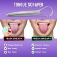 thumbnail image 6 of Tongue Scraper (2 Pack), Stainless Steel Tongue Cleaners, Reduce Bad Breath (Travel Cases Included), 100% Metal Tongue Scrapers for Adults and Kids Fresher Breath, 6 of 6