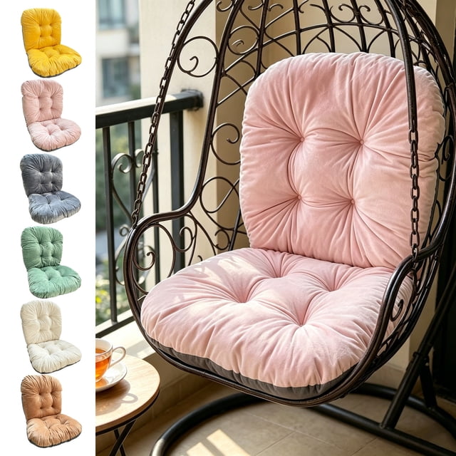 Yhmxh Cojín para silla de oficina de 43 x 43 cm con respaldo, ideal para escritorio, comedor y exteriores. Almohadilla con lazos para sillas de oficina, comedor, videojuegos y mecedoras. Lavable a