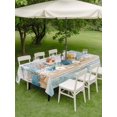 thumbnail image 4 of Outdoor Tablecloth with Umbrella Hole for Patio/Picnic/Party/Camping, Starfish Coastal Waterproof Table Cloth Rectangle Table Cover Washable, Summer Ocean Blue Coral Conch Seagrass (52"x 70"), 4 of 8