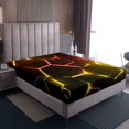 thumbnail image 4 of Erosebridal Teens Geometry Bed Sheets Set Twin Size, Futuristic Abstract Bed Sheets Twin, Minimalism Decor, 3pcs, 4 of 7