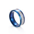 thumbnail image 1 of Titanium Steel Ring Men's Rime Pattern Stainless Steel Ring Blue 11, 1 of 6