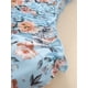 thumbnail image 5 of SAYOO Vestido floral casual para niñas, estampado de flores, cuello barco, manga larga, fruncido de una sola pieza con dobladillo en capas para niños, 1-5 años SAYOO Moda, 5 of 9