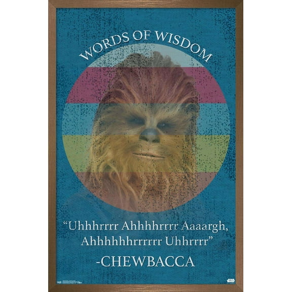 Star Wars: Saga - Chewbacca Quote Wall Poster, 22.375" x 34", Framed