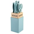 thumbnail image 3 of Tia Mowry 7 Piece Cutlery Set with Block, Teal, 3 of 4