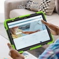 thumbnail image 4 of Case for Samsung Galaxy Tab S10 Lite/S10 FE/S9 FE 10.9 Inch with Screen Protector, 360 Degree Rotating Kickstand Hand Strap Heavy Duty Shockproof Cover with Shoulder Strap, Lime, 4 of 7