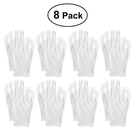 

FOXNOVO 8 Pairs Lightweight Cotton Gloves Work Gloves - Free Size (White)