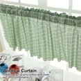 thumbnail image 4 of Cortina de media ventana de lino y algodón minimalista de estilo nórdico para armario de cocina, verde, 4 of 8