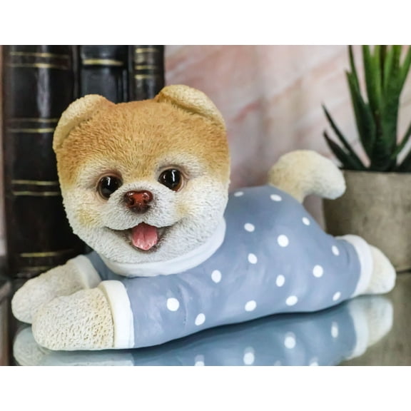 Ebros Polkadot Pajamas Boo The World's Cutest Pomeranian Dog Statue Pet Pal
