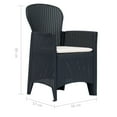 thumbnail image 2 of vidaXL 3/5/7/9 Piece Outdoor Dining Set Plastic Rattan Look Patio Multi Colors, 2 of 11