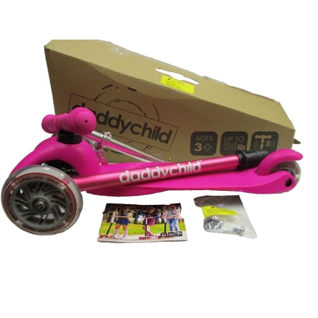 Kids 3 Wheeled Kick Mni Scooter for Children Color Pink Ages 3+Weighed up 110 lb
