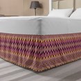thumbnail image 1 of Aztec Bed Skirt, Colorful Native Pattern of Rhombus Inspired Ornamented Dots, Elastic Bedskirt Dust Ruffle Wrap Around for Bedding Decor, 4 Sizes, Plum Coral, by Ambesonne, 1 of 2