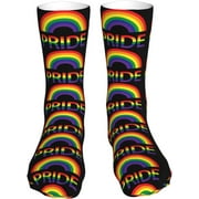 LGBT rainbow Pride sock womens short stockings casual sport crew socks for Women Men couples 16 inch