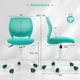 thumbnail image 3 of Costway Kids Desk Chair Ergonomic Swivel Children Mesh Study Height Adjustable Turquoise, 3 of 7