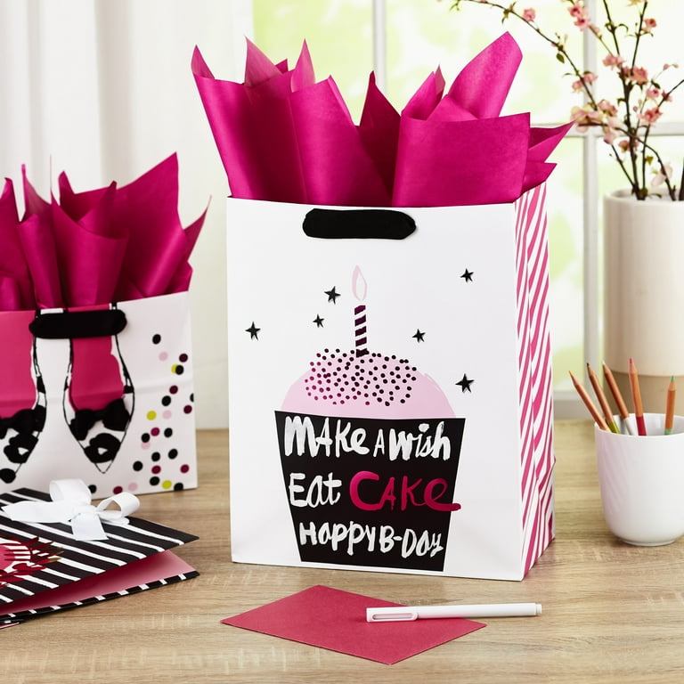 Hallmark Medium Birthday Gift Bag With Tissue Paper (Blue Happy Birthday), Gift Wrap & Bags