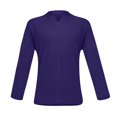 thumbnail image 5 of Men's Casual Solid Color V-Neck Gentleman's Business Long Sleeve T-Shirt Dark Purple 3X, 5 of 5