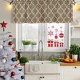 thumbnail image 5 of 2 Pack Brown Moroccan Valances for Windows Bedroom Living Room Window Treatments, Morocco Retro Abstract Quatrefoil Plaid Rod Pocket Valance Drapes Short Kitchen Curtains Over Sink 60"x18", 5 of 8