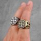 thumbnail image 4 of Anillos de acero inoxidable con cruz de San Benito para hombre, estilo punk, hip hop, para novio, 10 unidades, color negro, 4 of 4