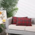 thumbnail image 6 of Unique Bargains Festive Plaid Decorative Throw Pillow Covers Scottish Tartan Decor 2 Pcs Large Plaid Red 12" x 20", 6 of 6