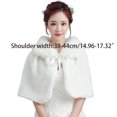 thumbnail image 2 of Womens Winter Thicken Plush Wrap Stole Elbow Length Wedding Bridal Shawl Cape Wa, 2 of 8