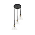 thumbnail image 2 of Indoor Modern Home Decorative Bright Ceiling Histoire 3 Light Brass and Black Pendant, 2 of 7