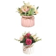 thumbnail image 1 of 2x Artificial Simución Florero De Cerámica Zulema Flores de Hortensia, 1 of 8