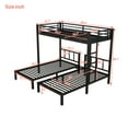 thumbnail image 5 of URTR Twin over Twin & Twin Bunk Beds for 3, Twin XL over Twin & Twin Bunk Bed, Metal Triple Bunk Bedframe for Bedroom, Black, 5 of 8