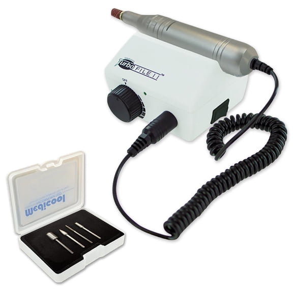 Medicool Turbo File II 30,000 RPM Lightweight Quiet No Vibration with Trimming Shaping Cuticle Bit Kit 2