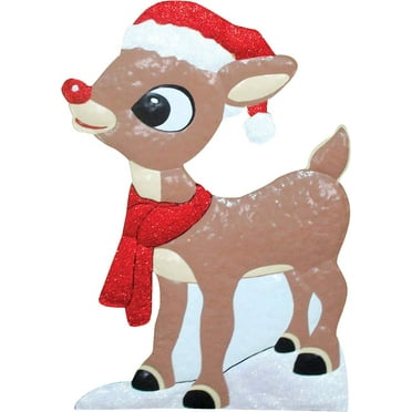 ProductWorks Rudolph The Red-Nosed Reindeer Decorative Christmas Metal Rudolph, 24"