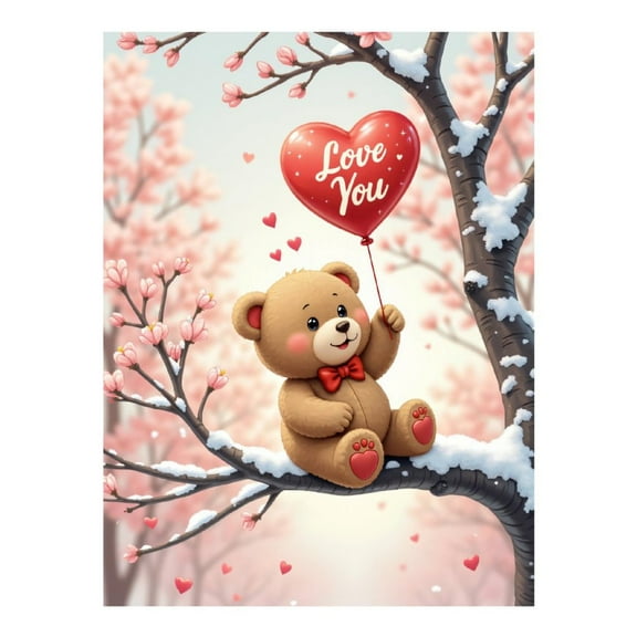 Diamond Art Kit for Adults, Love Bear With Heart Balloon Diamond Painting for Adults Beginners, DIY Diamond Art Painting Kits, 5D Diamond Painting Crafts for Home Decor 12x16 Frameless