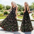 thumbnail image 1 of SMihono Été Boho Maxi Robe pour les Femmes Plus Size Sexy Épaule Écran Perspective Mariage Robe Longue Plage Swing Sundress, 1 of 9