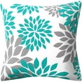 thumbnail image 2 of Teal Pillow Covers 18x18 Set of 4 Turquoise and Grey Blue Geometric Decorative Throw Pillow Cushion Covers for Couch Living Room Bed Outdoor Patio Furniture Indoors Home Decor\u2026, 2 of 4