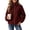 Wine, variant on LUVDA Women's Stripe Fleece Jacket Full Zip Stand Collar Cozy Casual Fall Winter