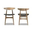 thumbnail image 2 of Baxton Studio Edna Mid-Century Modern French Black Faux Leather and "Oak" Light Brown Finishing Wood Dining Chair, 2 of 5