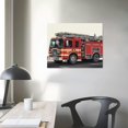 thumbnail image 3 of GOSMITH Firetruck Canvas Wall Art Watercolor Transportation Vehicles Fire Engine Canvas Painting Prints for Home Boys Bedroom Nursery Wall Decor Framed Artwork Gifts, 3 of 4