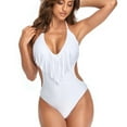 thumbnail image 6 of Frostluinai Swimsuit Women One Piece Bathing Suit For Women Plus Size Swimsuit For Women Monokini Halter Plunge V Neck Ruched Tummy Control Tropical Swimwear Suits, 6 of 9