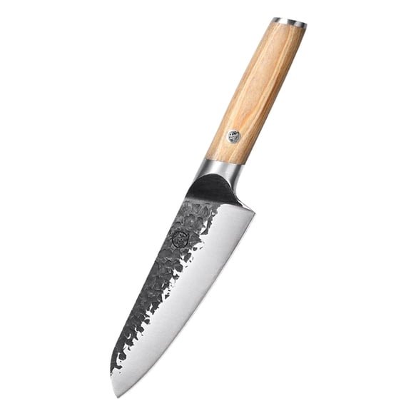 MITSUMOTO SAKARI 7 inch Japanese Santoku Chef Knife, High Carbon Stainless Steel Kitchen Cooking Knife