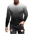 thumbnail image 2 of Blusas y camisas de manga larga con cuello redondo para hombre, blusa informal de manga larga con cuello redondo y estampado, blusa de poliéster para hombre, 2 of 4