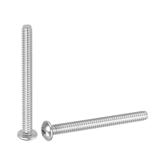 Uxcell Vis de Machine à Tête de Poêle, Vis de Tête Ronde en Acier Inoxydable 304 pour Armoire 25 10-24 x 2 Pouces