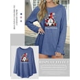 thumbnail image 4 of QAFOPEH Women Christmas Printed Round Neck Raglan Long Sleeve High-Low Hem Top, 4 of 6